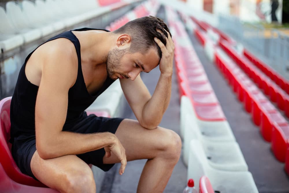 depressed male athlete